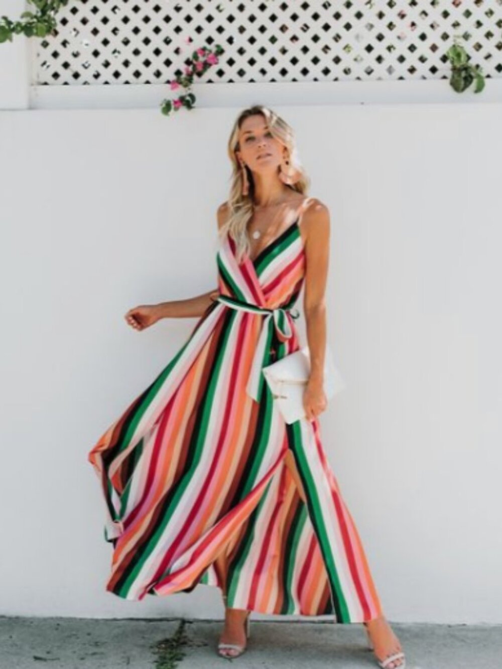 Colorful Striped Maxi Dress Size Small
